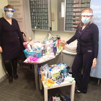 Specsavers customers joined forces to donate a range of essential items to Chesterfield Royal Hospital.