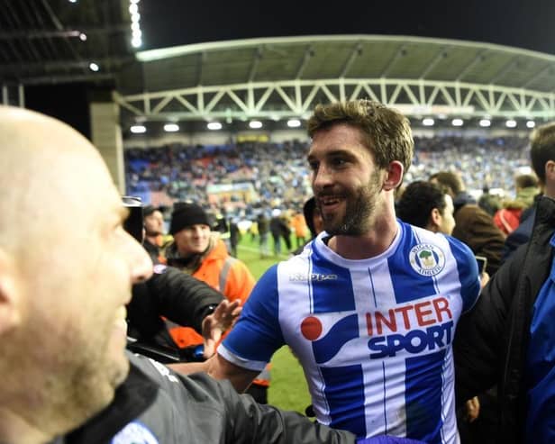 Will Grigg scored a famous winner for Paul Cook's Wigan Athletic against Manchester City in the FA Cup fifth round in February 2018. (Photo by Michael Regan/Getty Images)