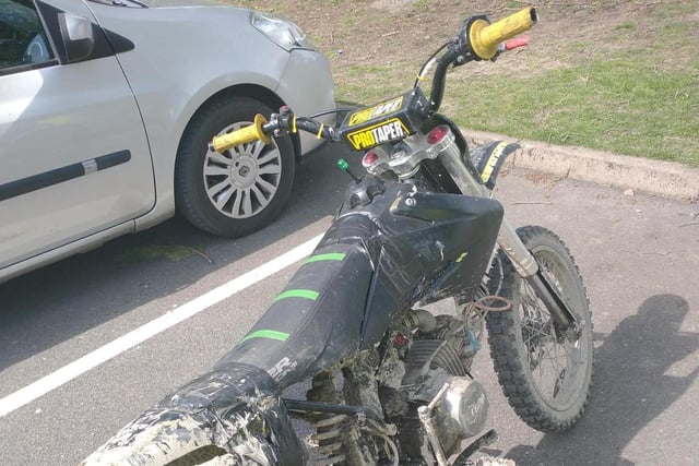 This off-road motorbike was being driven around Shipley Country Park in Heanor yesterday. The rider was eventually stopped and reported for offences, and the bike was seized. A second individual was arrested for public order offences - the investigation into this is ongoing.