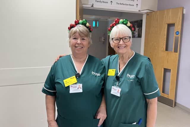 Lynne North and June Spreckley will be volunteering on the in-patient unit at Ashgate Hospice on Christmas morning.