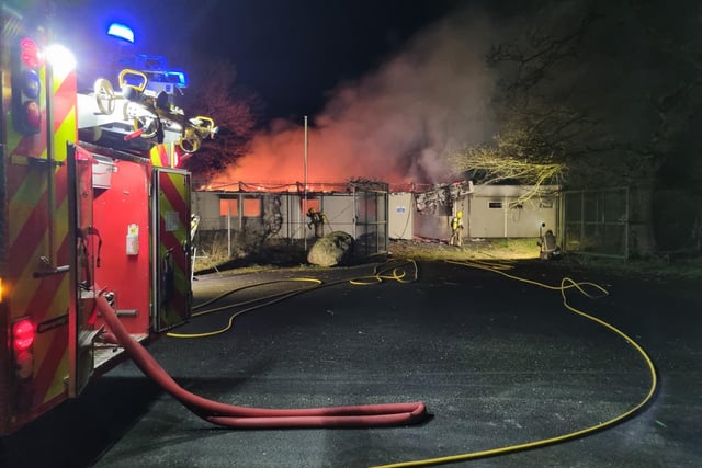 Firefighters from three Derbyshire stations tackled the blaze.