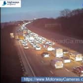 The M1 has been closed in both directions between junctions 30 and 31 (pic: Highways England)