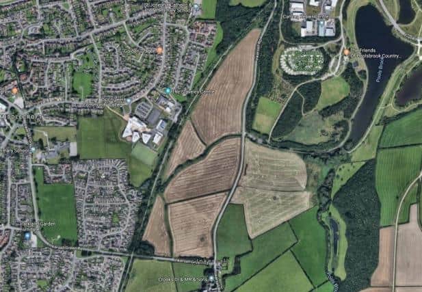 Aerial Picture Of Barratt David Wilson Homes' Residential Scheme Site For 400 Homes At Staveley, Courtesy Of Google Maps