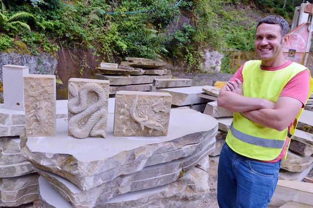 Derbyshire stonemason Stephen Nicholson is creating work inspired by his surroundings in the Peak District
