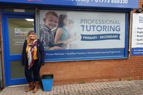 Claire Selby outside her Alfreton tutoring centre in 2024