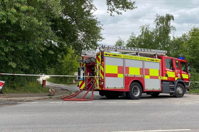 Residents are urged to keep their windows and doors shut following a major gas leak on Farnsworth Drive, Clay Cross, earlier today