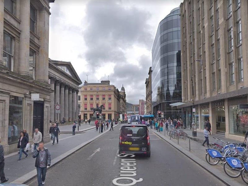 The Duke of Wellington's cone can still be seen today, but the 1960s building at 110 Queen Street is long gone and replaced by a new glass-fronted office block.