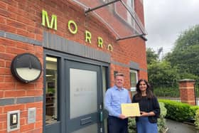 Matt Moore, CEO at Morro, and Suki Deol, Head of People with the Gold award