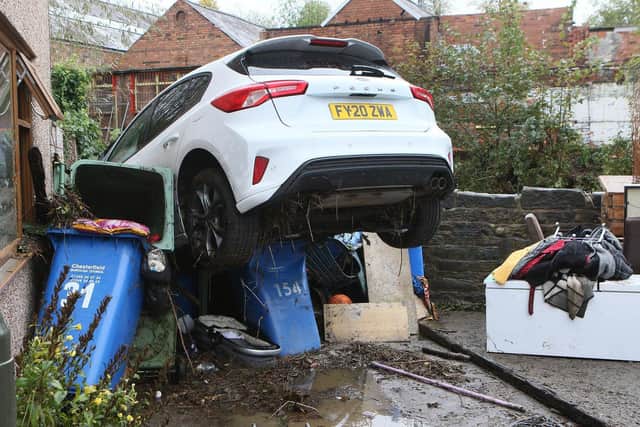 Major clean-up works have started in Chesterfield after Storm Babet lashed Derbyshire.