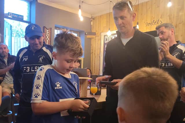 Matlock Town Under 10s won 6-2 and Finley Knowles was presented with the man-of-the-match trophy.
