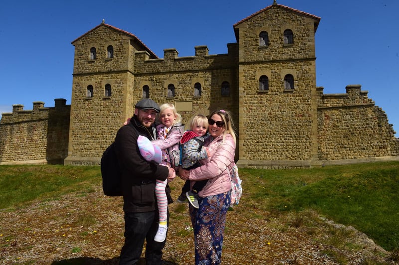 Sam Frank, and Claire Stobbs with children, Hettie, five, and Benjamin, two, enjoyed a family day out at Arbeia on Saturday, May 1.