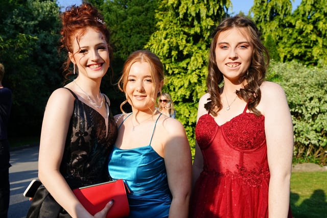 Daisy Leaning, Jess Holgate and Ellee Rauer at the Brookfield School Year 11 prom