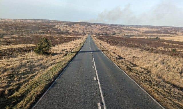 Andrew Cowell view from the bus on the Yorkshire Moors.