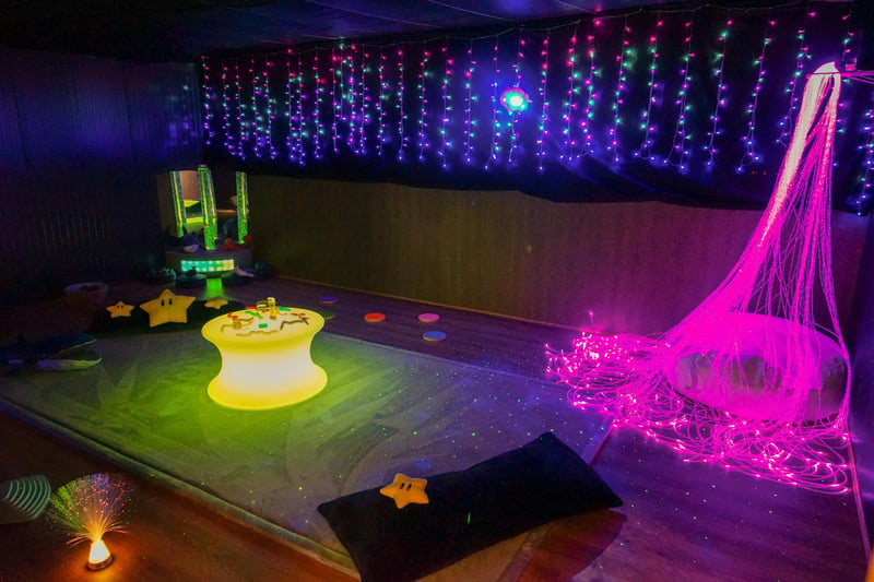 A specially prepared sensory room includes sensory, fibre optic lights, and quiet music. Sensory sessions will have limited numbers, so it does not get too overwhelming.