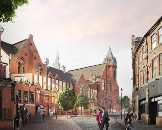 This is an artist’s impression of the Stephenson Memorial Hall once work is complete.