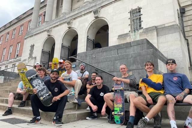 A group of skateboarders attended the town hall to present their petition to Chesterfield Borough Council