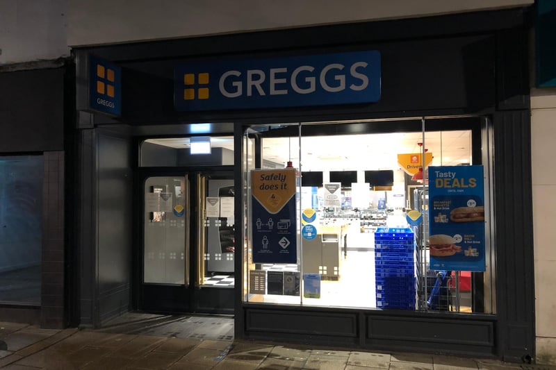 The Greggs branch in 240 Commercial Road, photographed at 10.20pm on March 25. Picture: Richard Lemmer