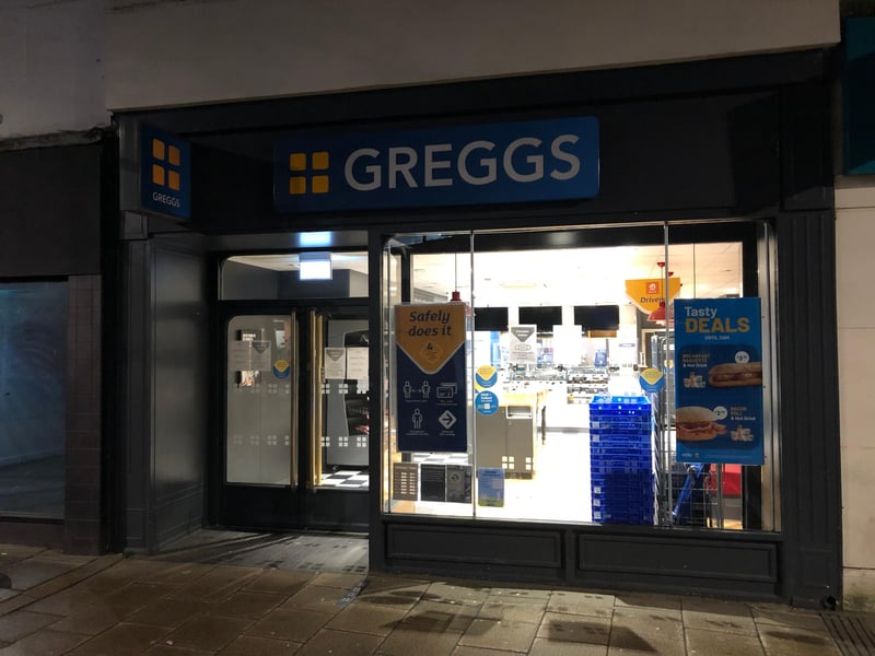 The Greggs branch in 240 Commercial Road, photographed at 10.20pm on March 25. Picture: Richard Lemmer