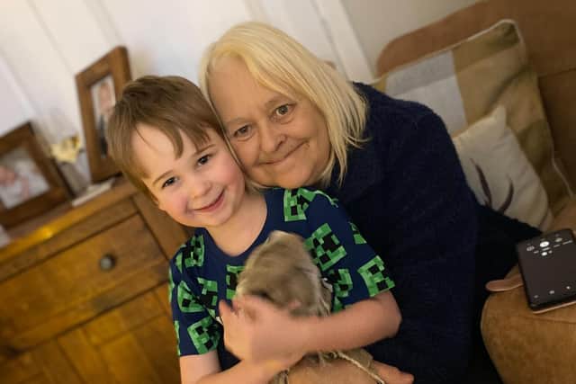 Chesterfield boy Freddie Jack Gilding with his beloved grandmother Carole Jenkinson.