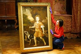 Gill Hart, head of learning and engagement at Chatsworth, with one of the paintings that will be on show in the Picturing Childhood exhibition.