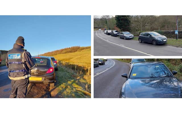 Officers from Derbyshire Police were out on patrols over the weekend and issued fines for vehicles contravening the white and yellow line system in different locations across the Peak District.