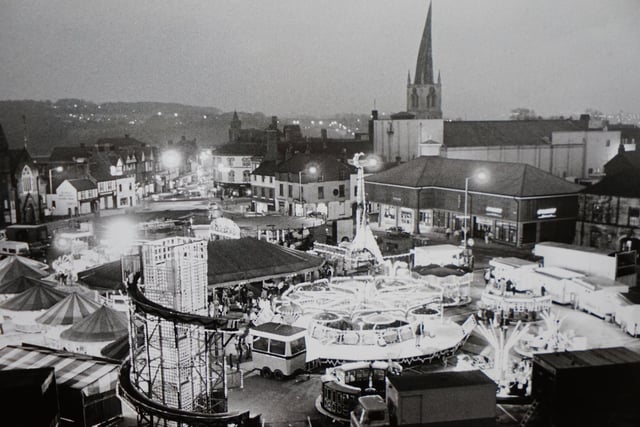 The funfair on Chesterfield's Donut roundbaout in 1989