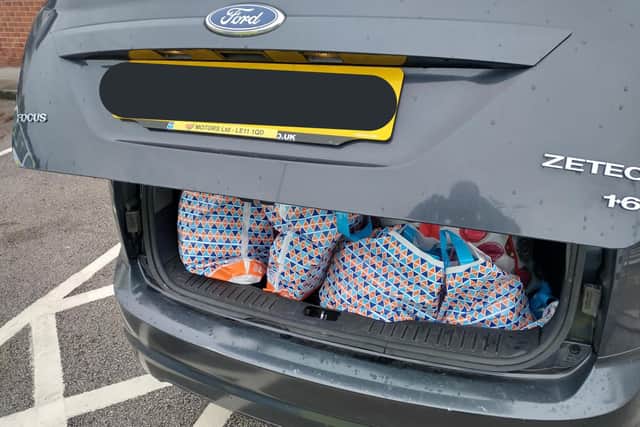 Over £1,200 of stolen goods was found in the boot of a Ford Focus in Chesterfield.