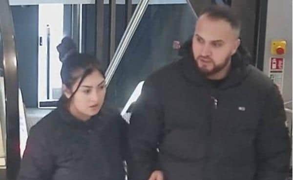 Derbyshire Police are appealing for help in trying to identify two people after high value items were stolen from designer stores in the county.