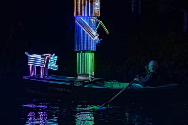 Illuminated boats make an eye-catching spectacle.
