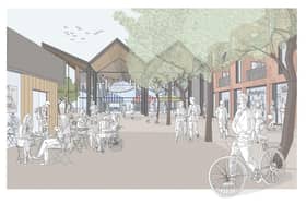 An artist's impression of the new ‘market house’ which forms part of £4.85m regeneration plans for Staveley town centre. Image: Chesterfield Borough Council.