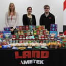 Staff at AMETEK Land packed donations to Chesterfield Foodbank
