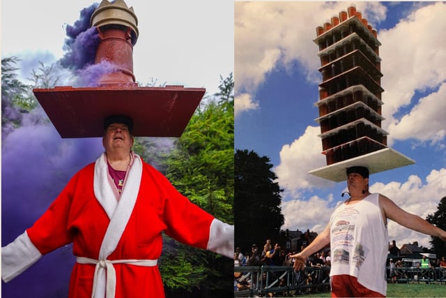 John balances 225 pints of beer for BBC Children in Need and a chimney - complete with smoke