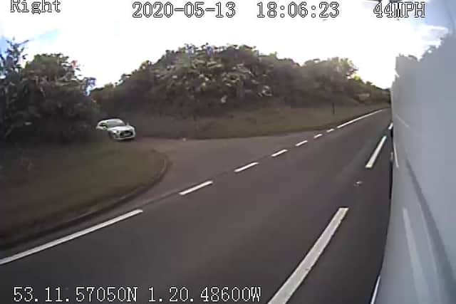 Police want to hear from anyone who may have seen the white car which is in this dashcam footage.