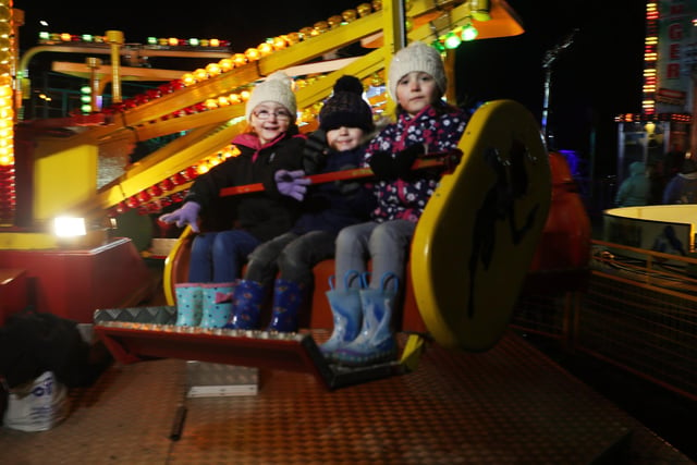 Ruby, Archie, and Molly rode the the mini spider at the Chesterfield bonfire in 2017