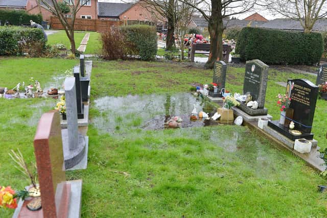 Jane described the cemetery as looking like a 'paddling pool'.