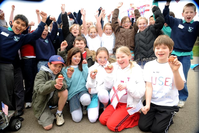 Totley students during teh 2008 egg-lympics