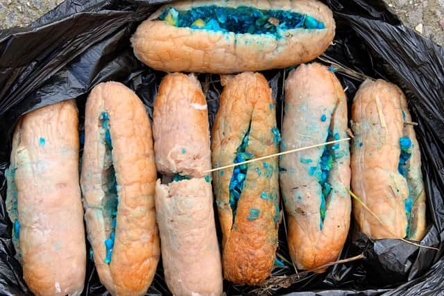 Sausages laced with poison have been found in the Chesterfield area. Pictures by Sam Childs.