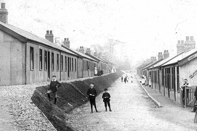 The temporary workers village of Birchinlee, c1905, from Walls Across The Valley: The Building Of The Howden And Derwent Dams by Professor Brian Robinson