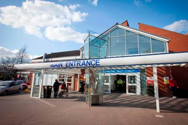 Chesterfield Royal Hospital said it is caring for seven patients with a positive diagnosis of Covid-19, three of whom are receiving critical care, as of July 16