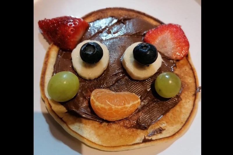 Lily's healthy and happy pancake is simply delightful!