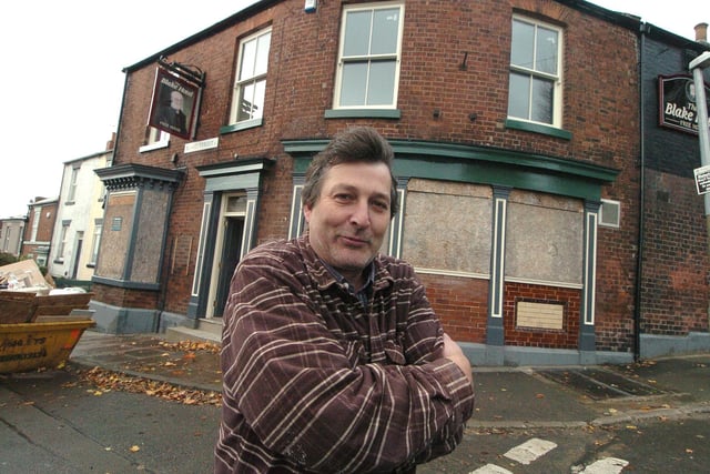 George Monty said in SHeffied his favourite drinking hole was The Blake Hotel.
Pictured is James Burkett outside the Blake Hotel in Upperthorpe.