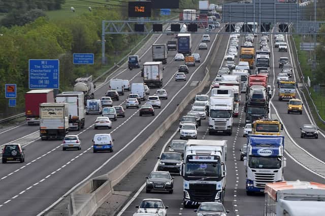 The M1 in Derbyshire. Picture for illustrative purposes only.
