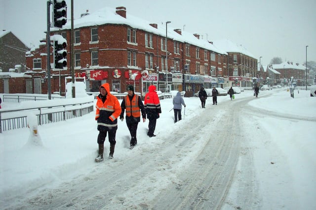 People walked home as public transport was cancelled after heavy snow fall in December 2010