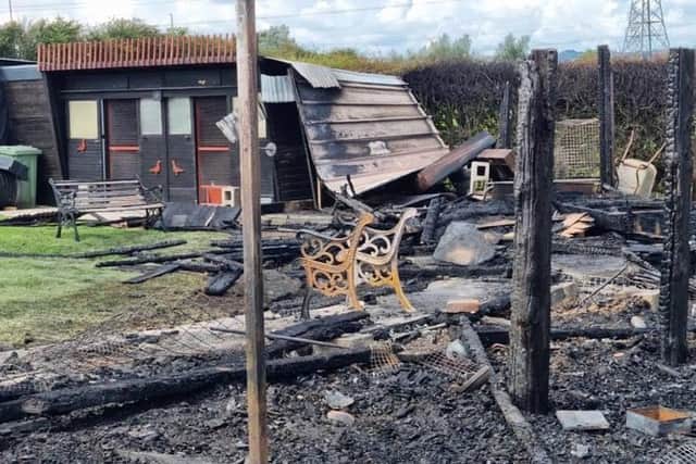 The aftermath following the fire on the allotments.