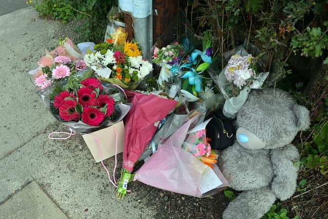 Flowers and tributes left at the scene of the tragic incident on Alfreton Road, Selston. Pictures and video by Brian Eyre.
