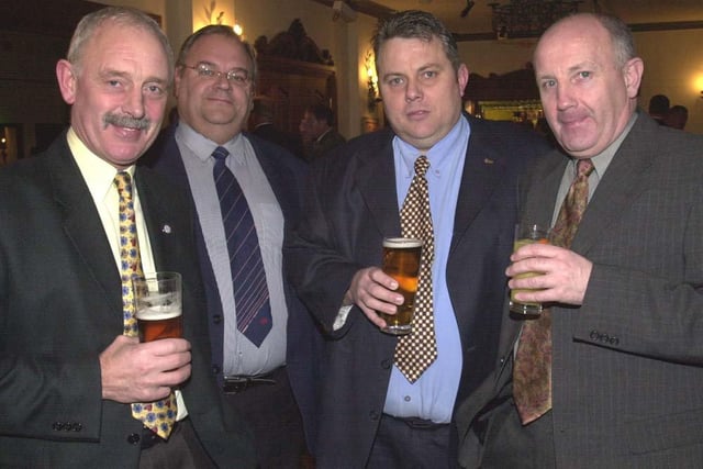 Pictured at the Sheffield Metals Club 2003 Burns Night Dinner were from left....Ian Thurlby,Jim Wright,Tim McGuinness and Colin Simpson