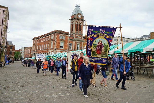Members from 24 churches walked through the town for this year's Chesterfield Procession of Witness.