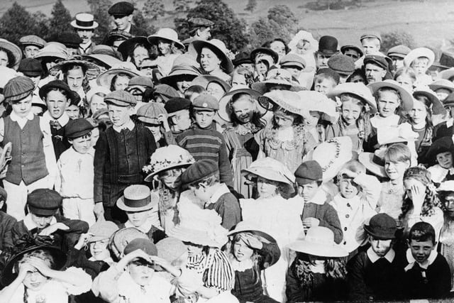 A Coronation Party for King George V and Queen Mary in John Elses' field on 22nd June 1911 in Matlock.