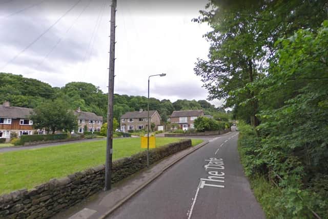 A cyclist was found with a head injury after falling from his bike on The Dale in Hathersage.