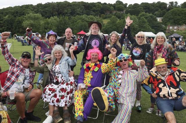 Colourful spectators at The Eyes Have It Festival in Duffield (photo: Claire Spencer)